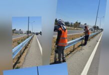 Lefkoşa-Güzelyurt ana yolunda oto korkuluk çakım işleri başladı