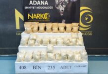 Adana’da tırda 408 bin 235 uyuşturucu hap ele geçirildi