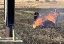 120 dönüm arazi alevlere teslim oldu