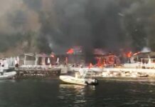 Büyükada’da plajda yangın çıktı