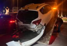 Çorum’da otomobil park halindeki araca çarptı: 2’si polis, 4 kişi yaralandı